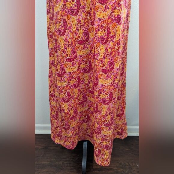 VTG 90s Y2K Paisely Bohemian Festival Coastal Cowgirl Cottagecore Slip Dress XXL - Picture 4 of 8